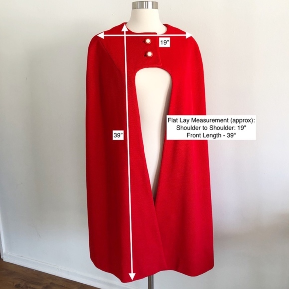 Vintage Nanny & The Professor Red Cape Poncho, OS - Picture 6 of 6